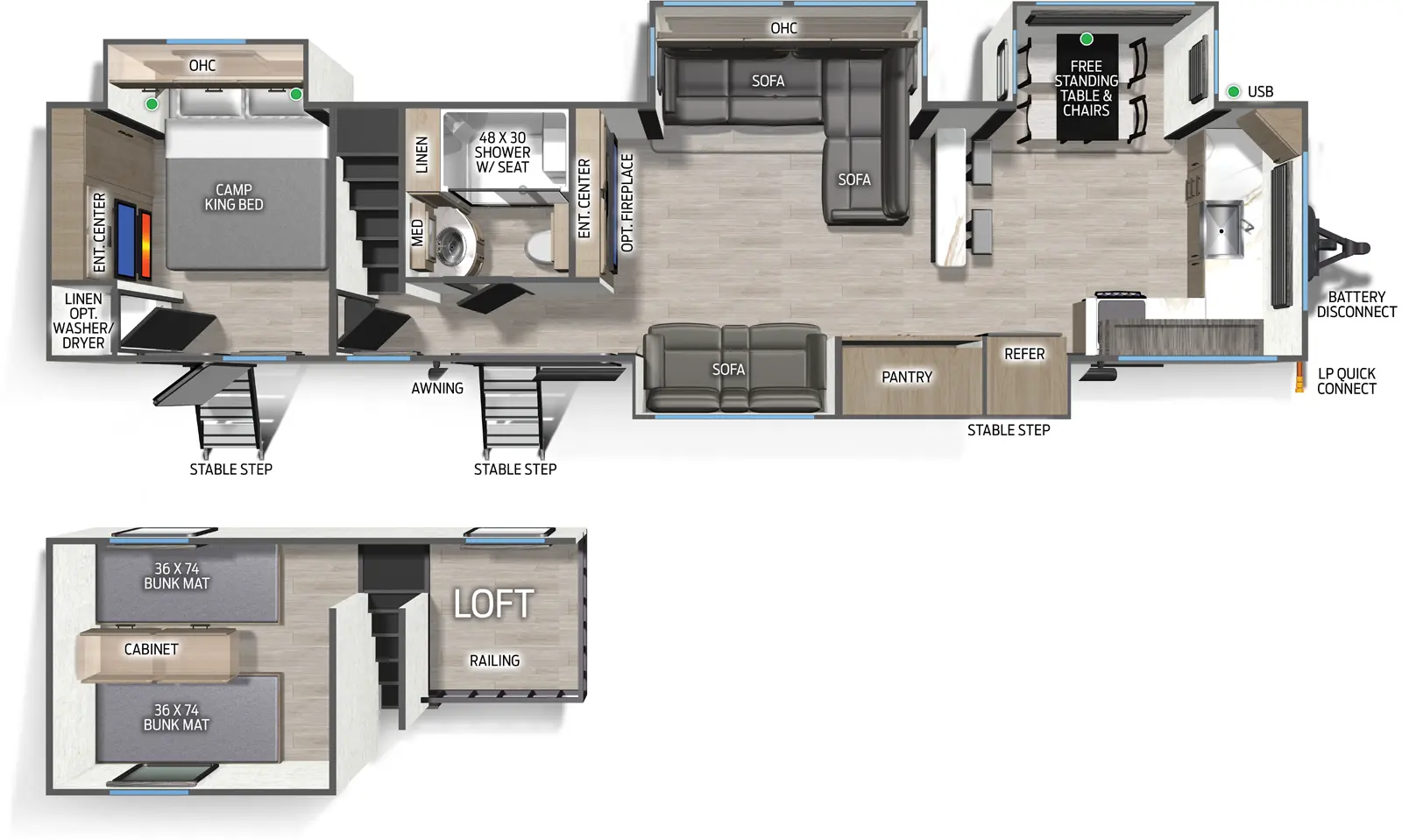 Campsite Reserve 39LA Floorplan